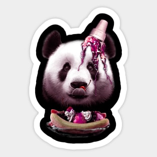 PANDA LOVES ICE CREAM Sticker